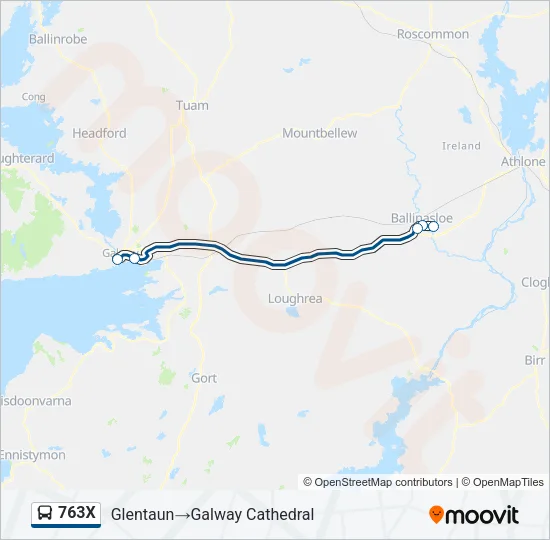 763X Bus Line Map