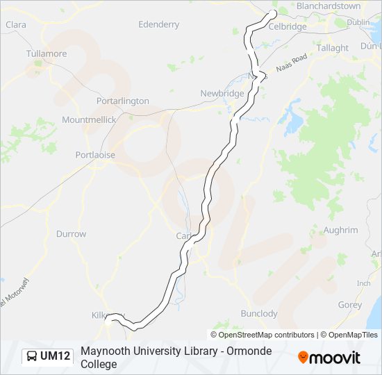 UM12 bus Line Map