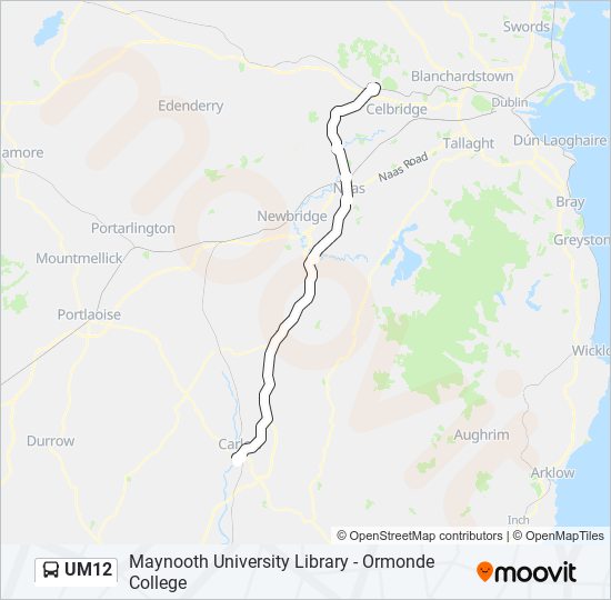 UM12 bus Line Map