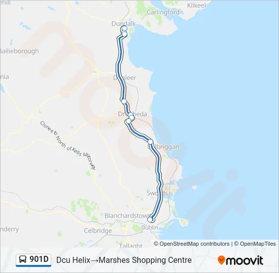 901D Bus Line Map