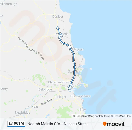 901M Bus Line Map