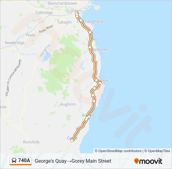 740A Bus Line Map