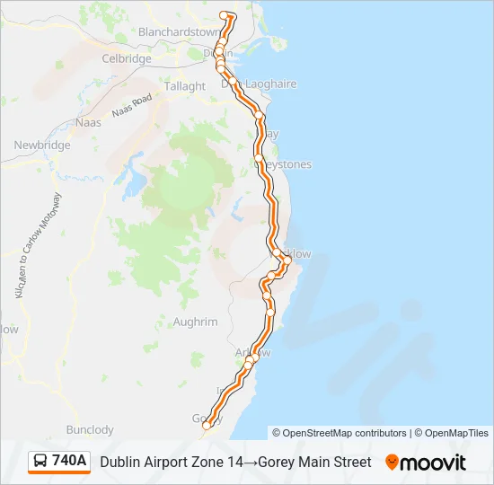 740A Bus Line Map