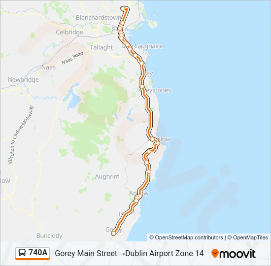 740A Bus Line Map