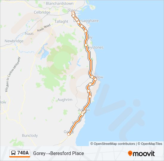 740A Bus Line Map