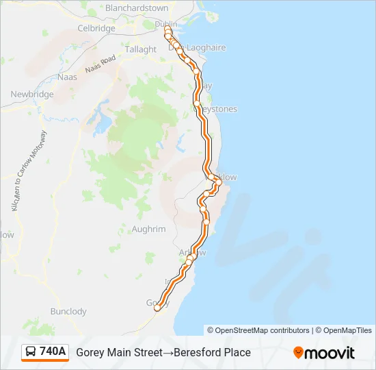 740A Bus Line Map
