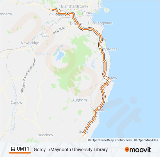 UM11 bus Line Map