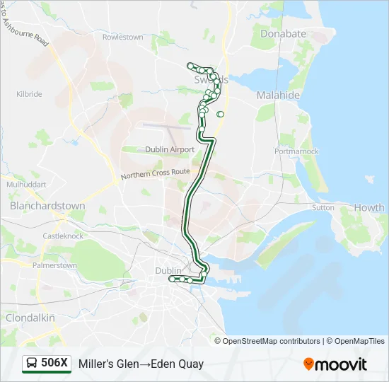506X Bus Line Map