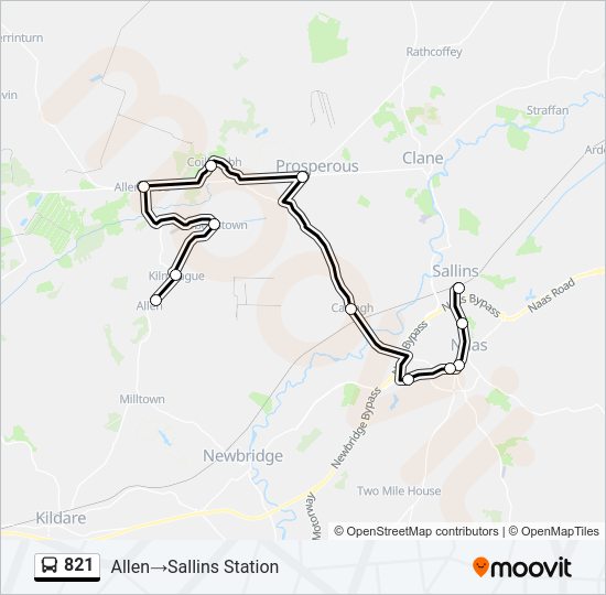 821 Bus Line Map