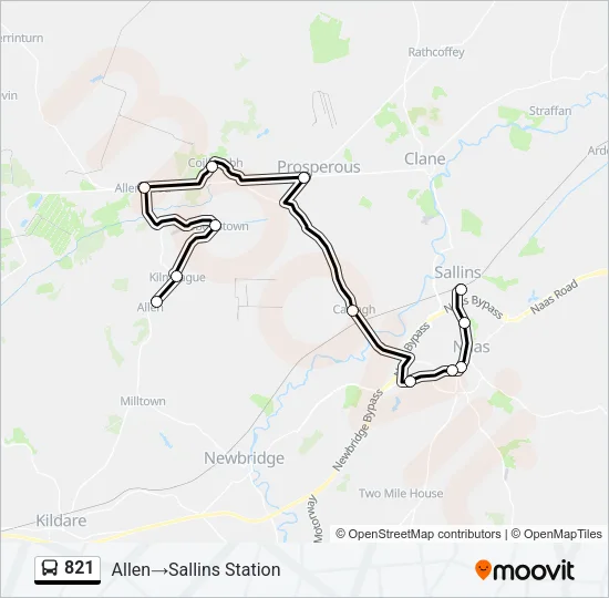 821 Bus Line Map