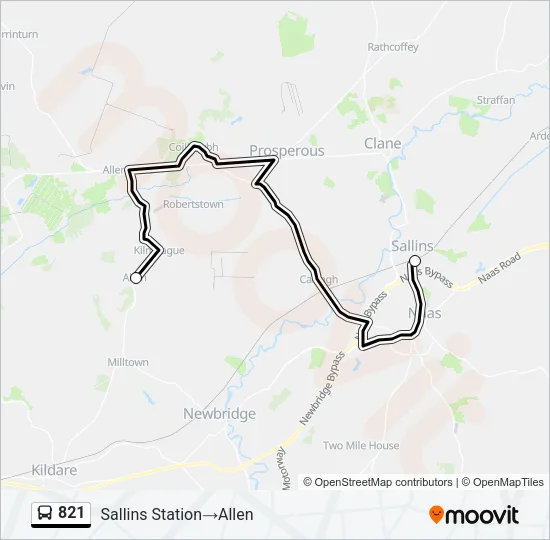821 Bus Line Map