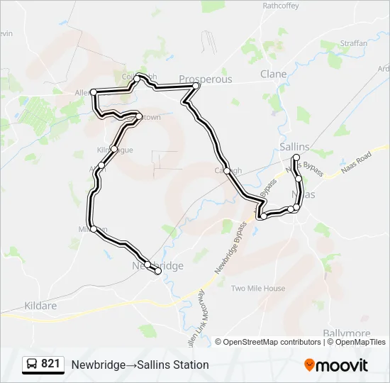 821 Bus Line Map