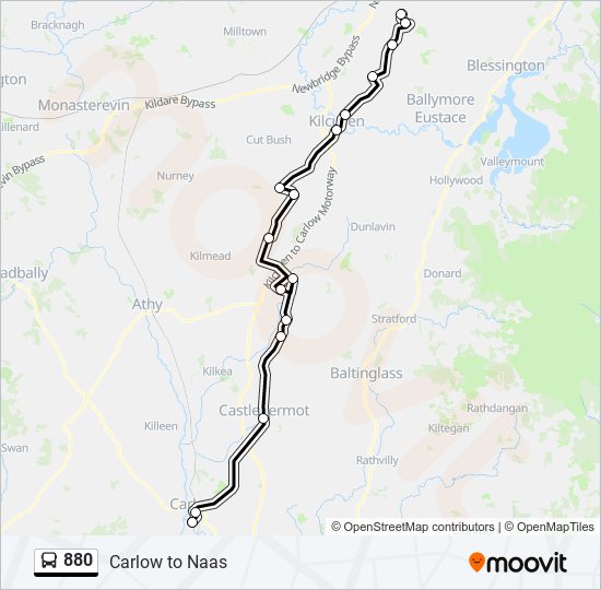 880 bus Line Map