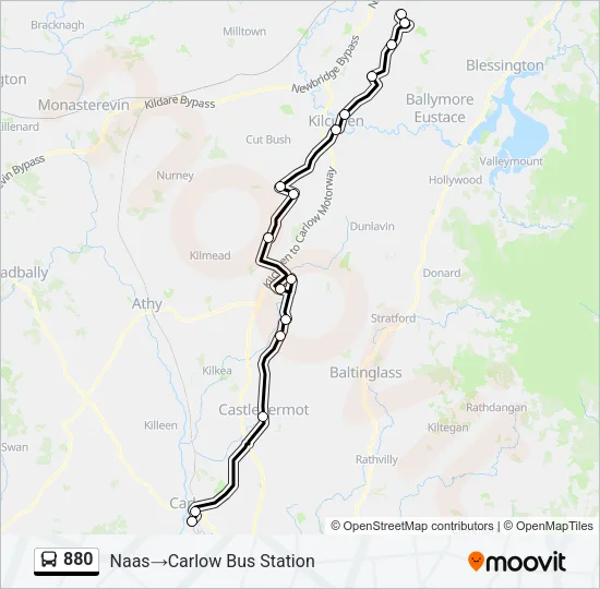 880 Bus Line Map