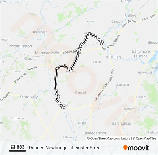 883 Bus Line Map