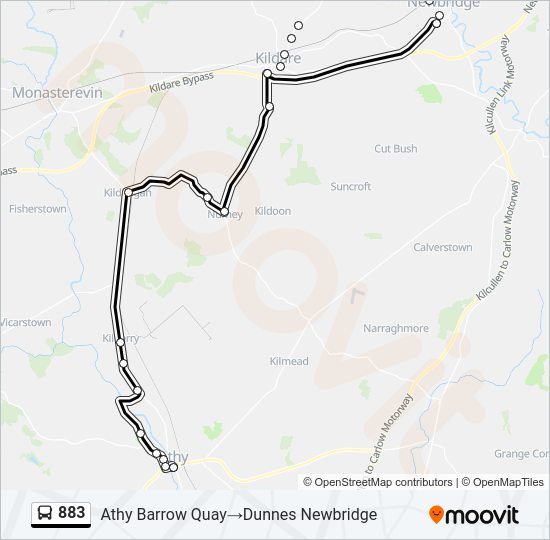 883 bus Line Map