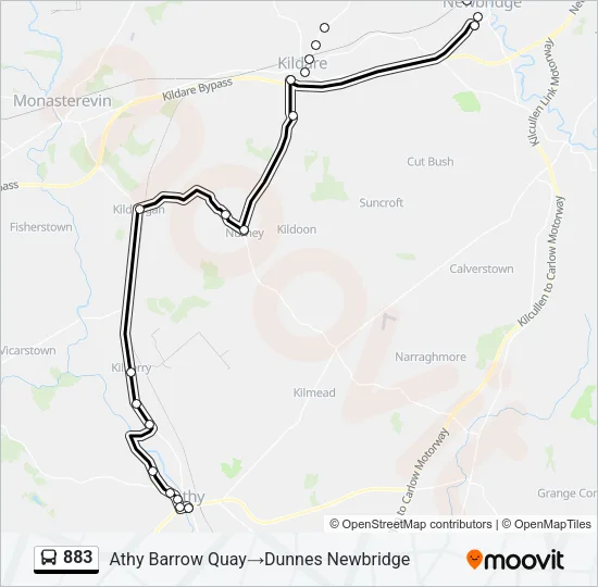 883 Bus Line Map