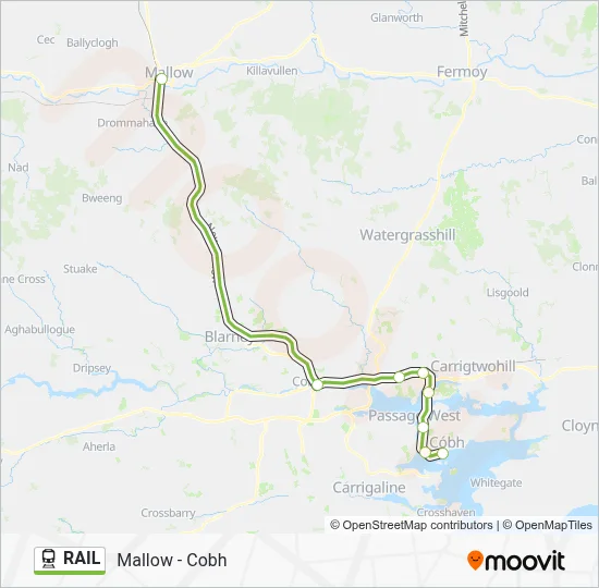 Mallow Map RAIL Route: Schedules, Stops & Maps - Mallow→Cobh (Updated)
