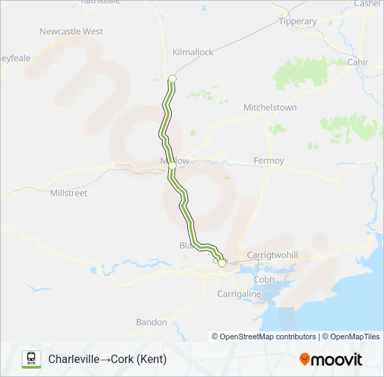 INTERCITY Train Line Map