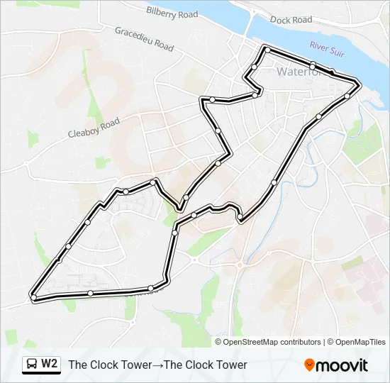 W2 Bus Line Map
