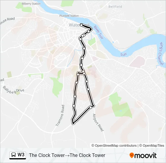 W3 Bus Line Map