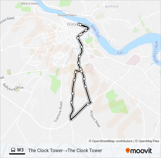 W3 Bus Line Map
