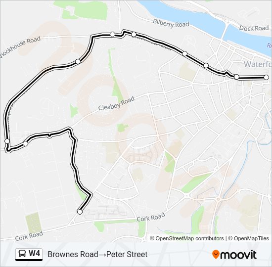 W4 bus Line Map