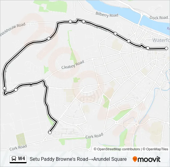 W4 Bus Line Map
