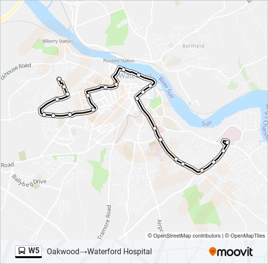 W5 bus Line Map