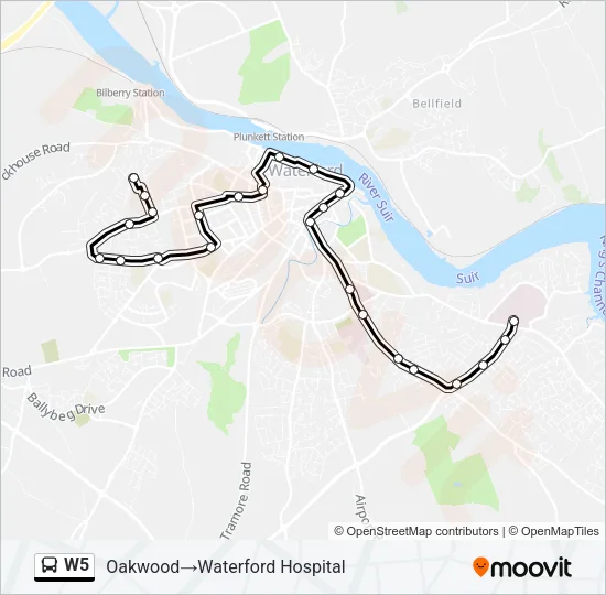 W5 Bus Line Map