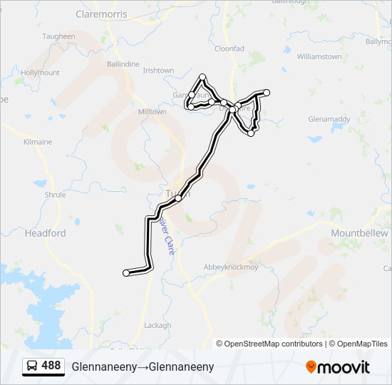 488 bus Line Map