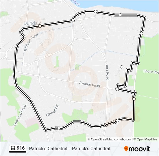 916 Bus Line Map