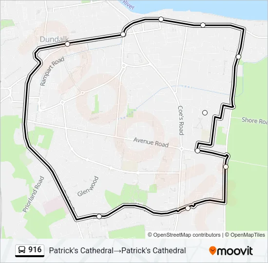 916 Bus Line Map