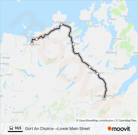 965 Bus Line Map