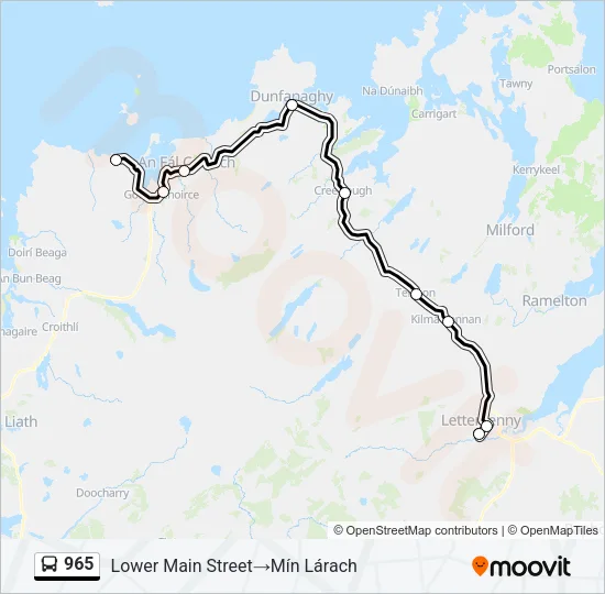 965 Bus Line Map
