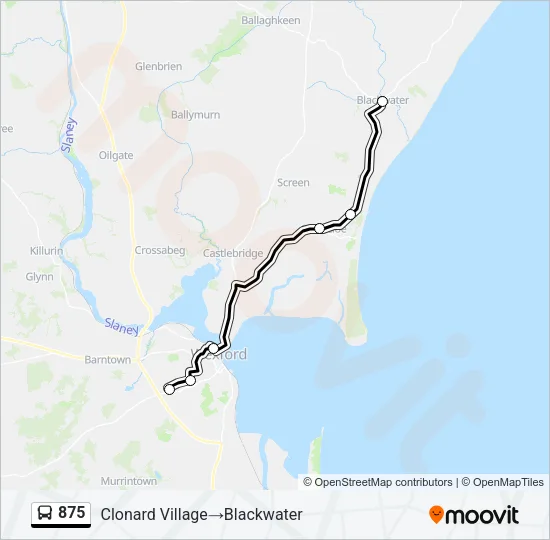 875 Bus Line Map
