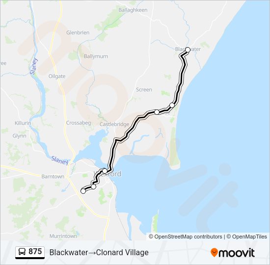 875 Bus Line Map