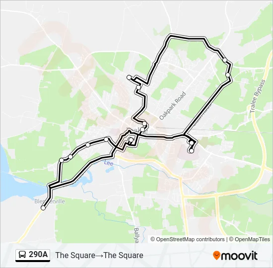 290A Bus Line Map