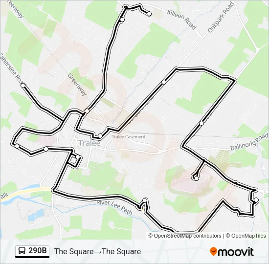 290B Bus Line Map