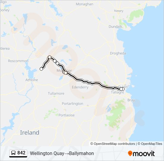 842 bus Line Map