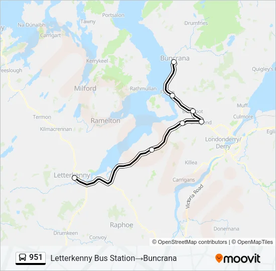 951 Bus Line Map