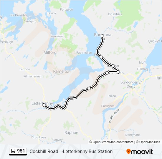 951 Bus Line Map