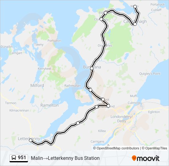 951 Bus Line Map