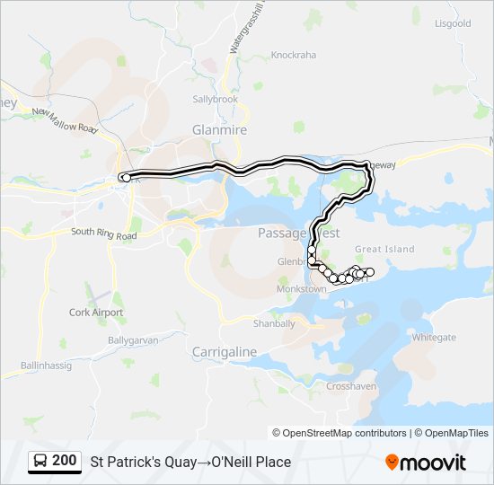 200 bus Line Map