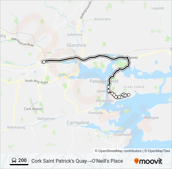200 Bus Line Map