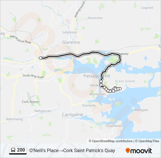 200 Bus Line Map