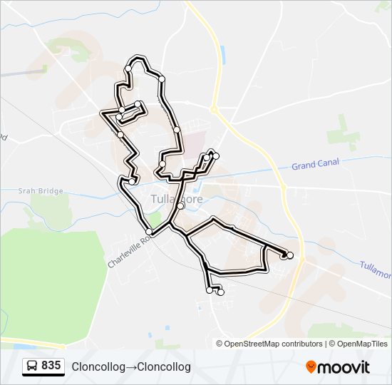 835 Bus Line Map