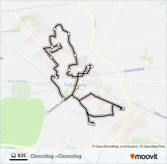 835 Bus Line Map