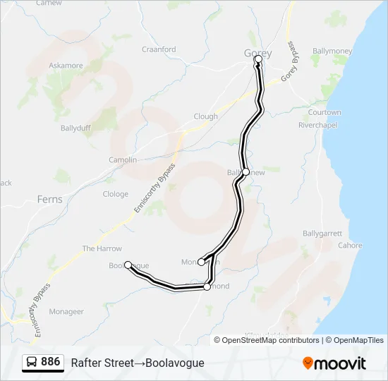 886 Bus Line Map