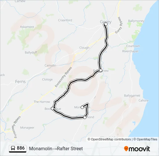 886 Bus Line Map